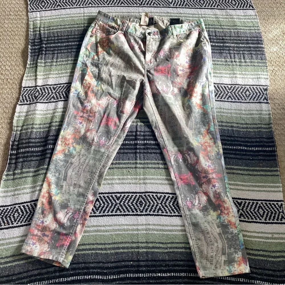 NEW lane Bryant psychedelic graphic print stretch skinny jeans plus size - Picture 1 of 10